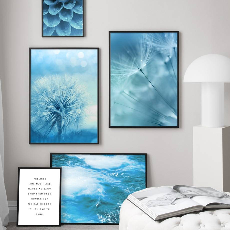 Plakat na ścianę z ujęciami przyrody w błękicie - Blue Natura Plakaty Decorateo.pl