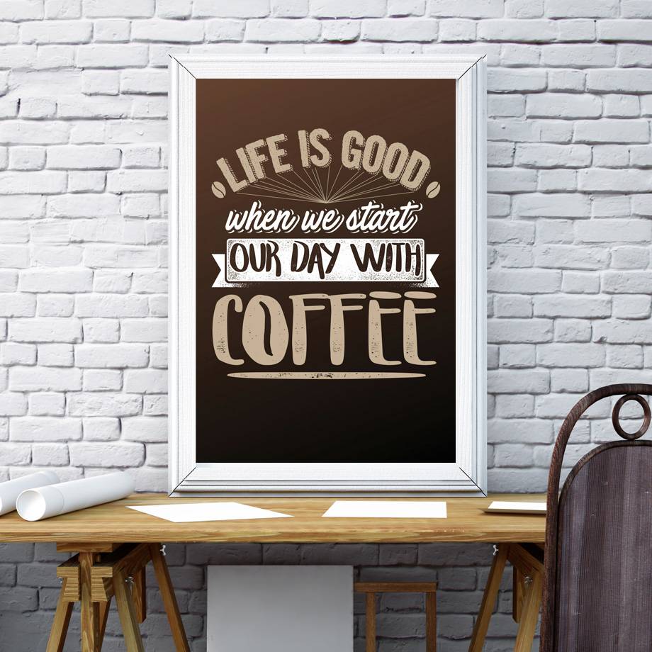 Plakat do kuchni z napisami kulinarnymi - Coffee Grafika Plakaty Decorateo.pl